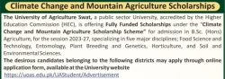 swat-agriculture-university-undergraduate-scholarship