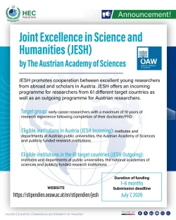 Austria Opens Applications for JESH Research Fellowship 2026