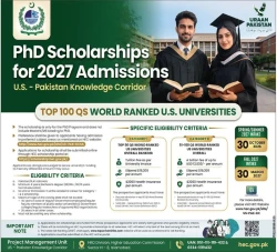 HEC Announces PhD Scholarships Under US-Pakistan Knowledge Corridor Program