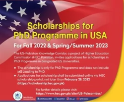 HEC US-Pakistan Knowledge Corridor Fully funded PhD Scholarship